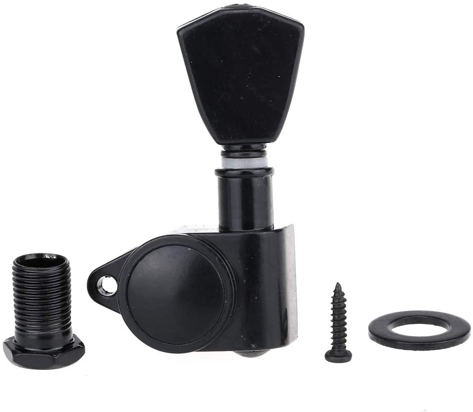 Musiclily Economy 3L3R Roto Style Sealed Guitar Tuners Machine Heads Tuning Pegs Keys Set for Epiphone Les Paul SG ES Keystone Button Black - Image 3