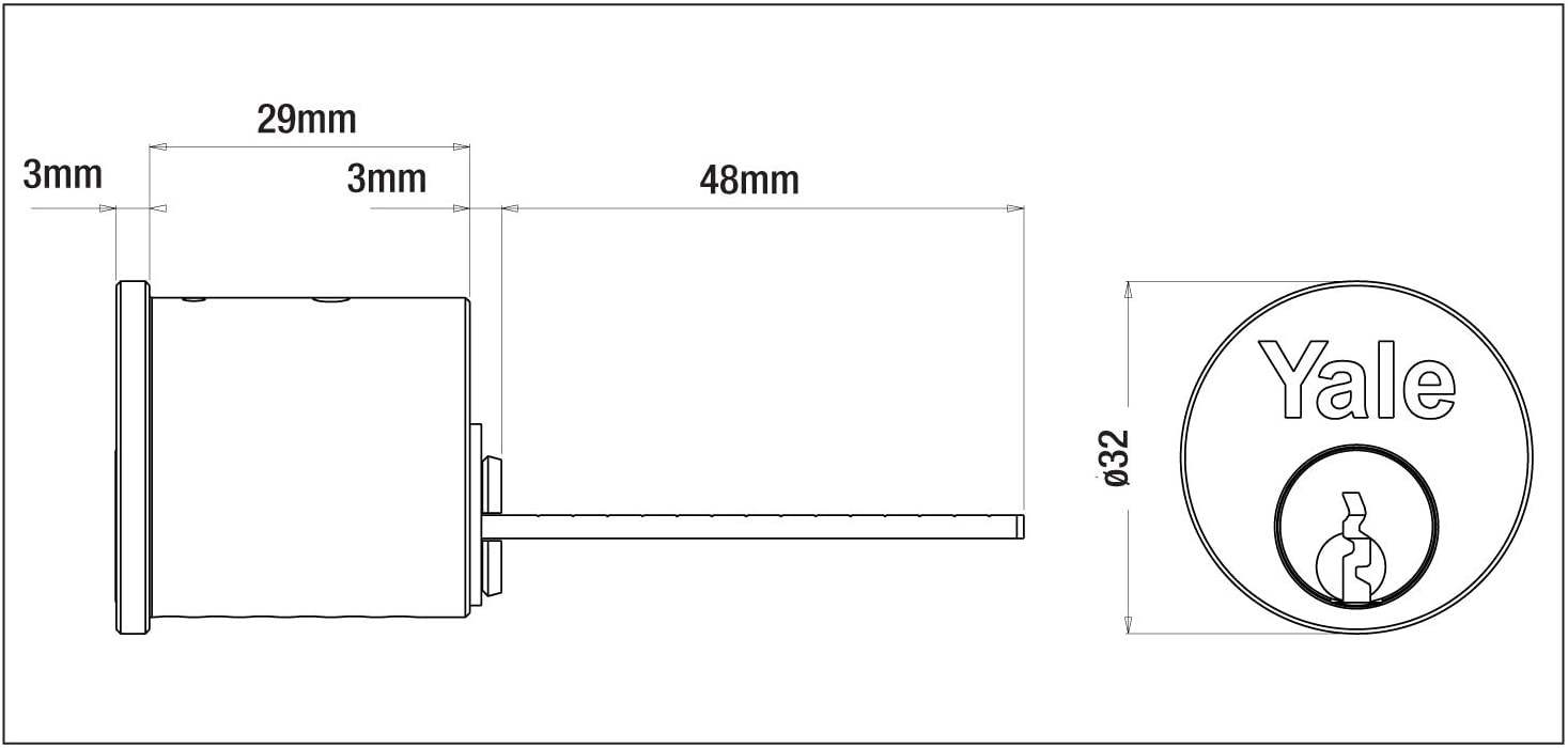 YALE X5 2 KEY CYLINDER BRASS, Polished Brass 2 Key, 2 Keys - Image 2