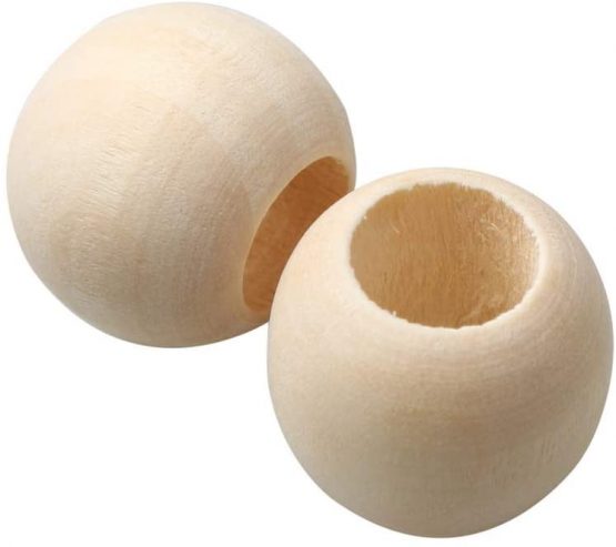 100pcs Natural Wooden Beads, 20mm Wood Spacer Beads Round Wood Loose Beads for Jewellery Making - Image 2