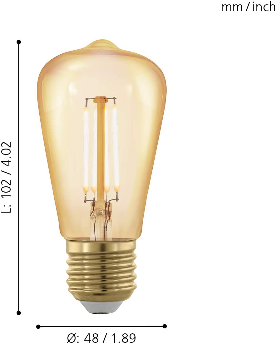 EGLO 11695 E27-LED Amber, Gold, L 102 mm diameter 48 mm - Image 3