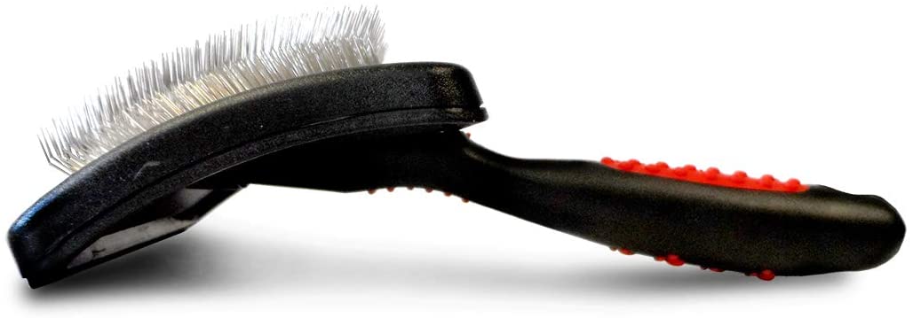 Masterclip Flat Head Hard Pin Slicker Brush - Suitable For Grooming Medium Sized Dogs & Pets (MEDIUM), Blue & Silver - Image 3
