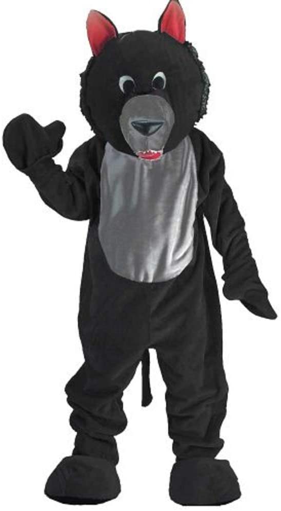 Dress Up America Adult Black Wolf Mascot Costume BigaMart