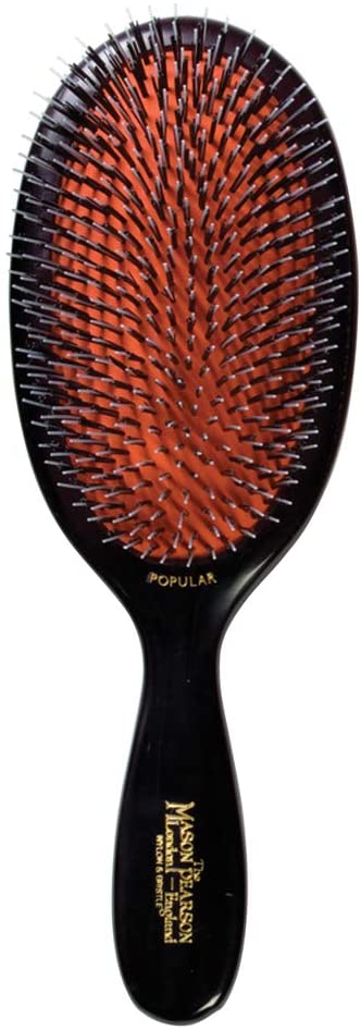 Mason Pearson Large Bristle and Nylon Brush, Dark Ruby