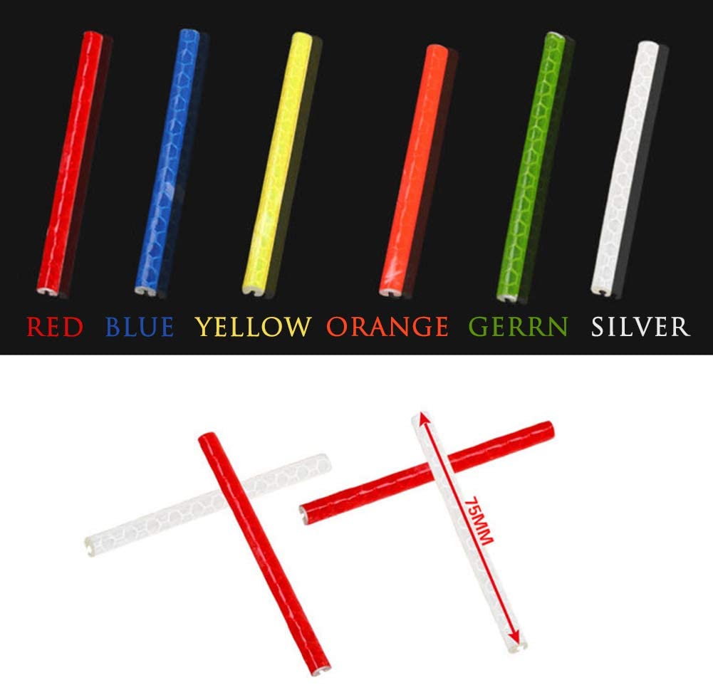 WENTS Bike Spoke Reflector Bicycle Cycling Reflective Clip Spoked Wheels for Kids Adult Bike Easy Mount 72pcs 6 colours - Image 3