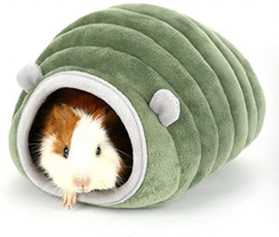 HanryDong Winter Warm Hamster Bed, Small Animals Cotton Mini Pet House, Machine Washable Cozy Hideout, Grey Green Cute Nest Cage Toys for Rats Baby Chinchilla Guinea Pig Hedgehog Ferret Squirrel