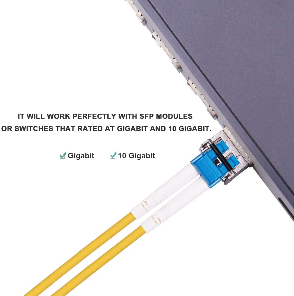 Ipolex LC to LC Fiber Patch Cable - Single Mode, 1G/10GB, Duplex 9/125μm, LSZH, SMF SFP/SFP+ Compatible, 2m, 1-Pack - Image 4