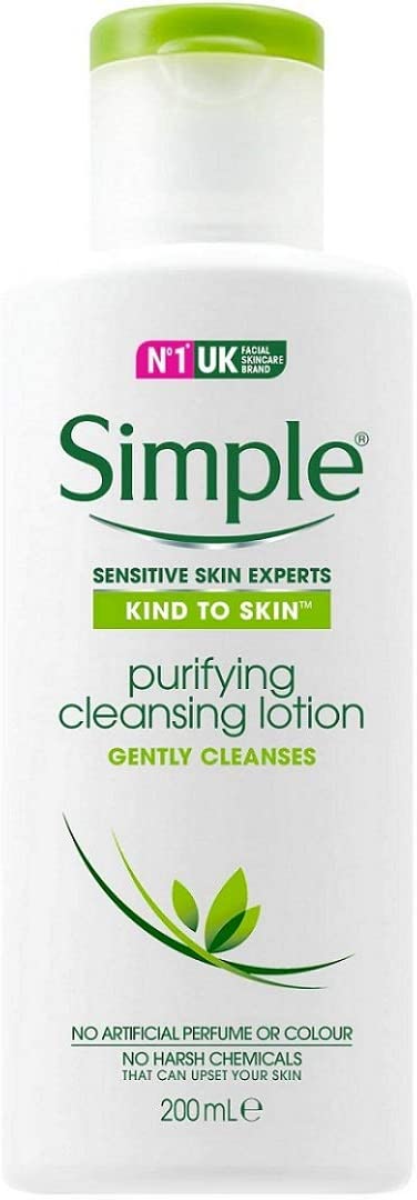 Simple Kind To Skin Purifying Cleansing Lotion 200 ml, Multicoloured, 200 ml (Pack of 1)