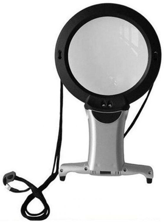 Magnifying Magnifier Glass, LED Lighted Hands Free Neck and Desk with