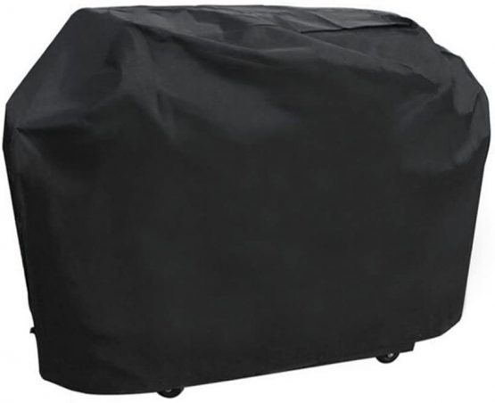 Estefanlo Barbecue Cover, BBQ Covers Waterproof Heavy Duty Large Medium, Oxford Fabric Outdoor BBQ Gas Grill Cover, Rip-Proof& UV Resistant with Storage Bag, Black (145x61x117cm)