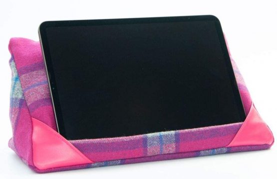 i-Pad Cushion, Tablet cushion,i-Pad Pillow,Tablet Pillow,Stand,Holder,Pink Tweed fabric,NEW,exclusive design by CRAGGI, - Image 2