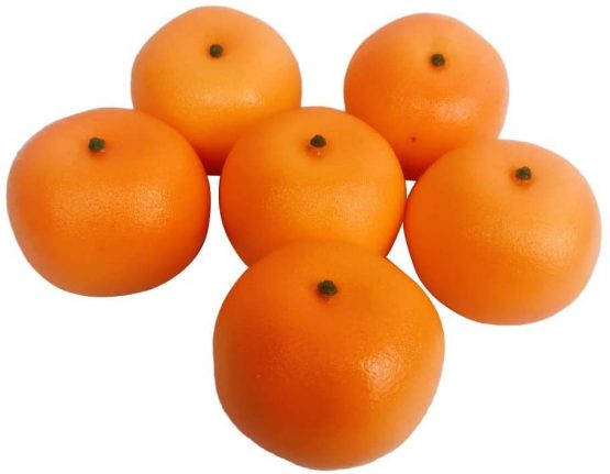 Lorigun 6 Pcs Arificial Oranges Lifelike Tangerines Fake Fruits Home Decorations Kitchen Table Display