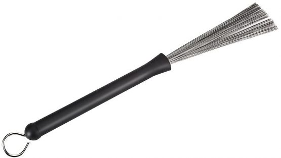 Drum Brush, Retractable Wire Strands Drum Brush Stick Loop End Insruments Cleaning Accessory