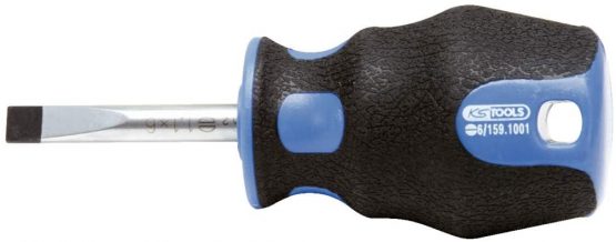KS Tools 159.1001 Ergo+ Stubby Screwdriver, Slot, 6mm