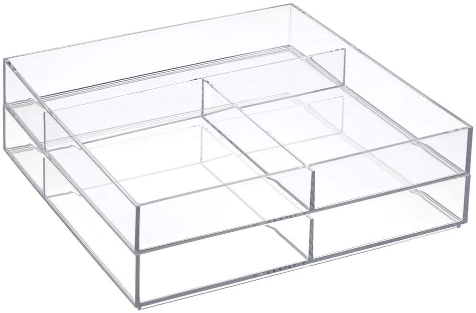 mDesign Cosmetic Tray Dressing Table Organiser Makeup Storage Box Clear BigaMart