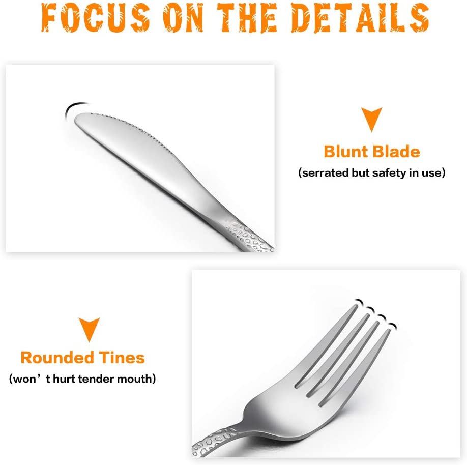 9 Piece Kids Cutlery Sets, Stainless Steel Child Toddler Flatware Silverware Set - Image 3
