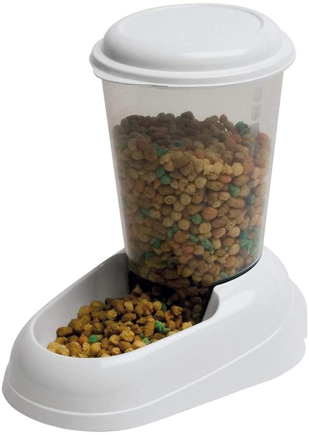 Ferplast Dry food dispenser for dogs and cats 3 Liter ZENITH Practical pet feeder food dispenser biscuits for animals Transparent tank with lid