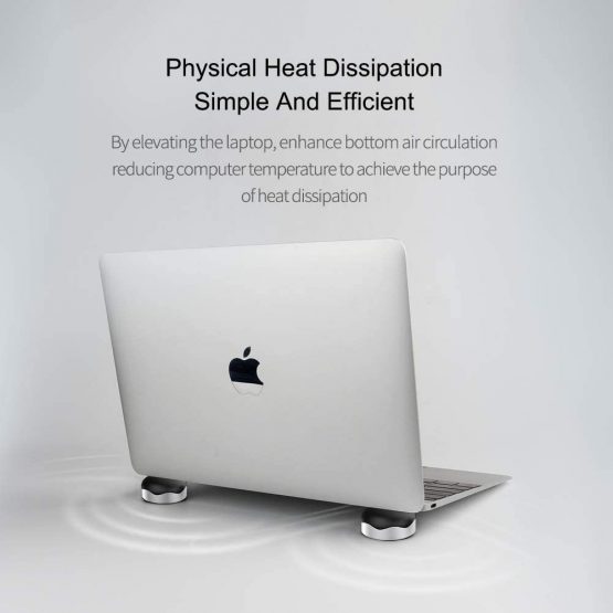 Laptop Cooling Pad, Hagibis Ergonomic Laptop Stand Small Invisible Cooler Ball Portable Magnetic Foot Heat For MacBook Pro Computer (Sliver) - Image 2
