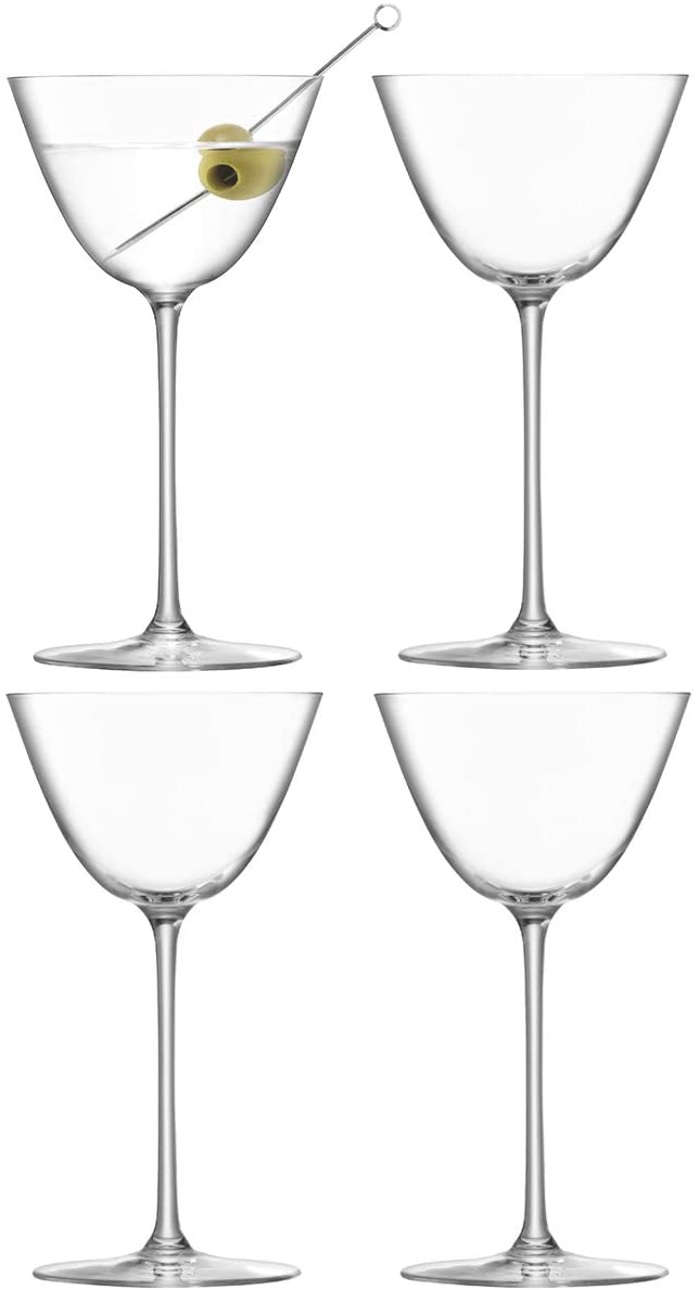 LSA International Borough Martini Glass 195 ml Clear, Transparent, 4 Count (Pack of 1)