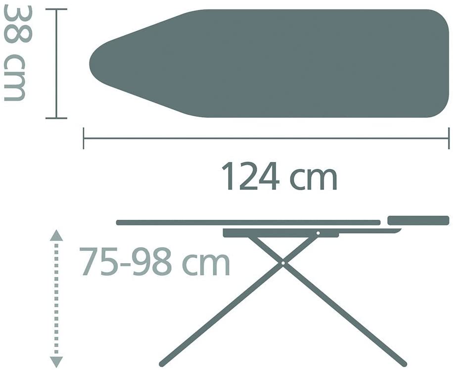 Brabantia Standard Ironing Board, Size B, Titan Oval - Limited Edition with Solid Steam Unit Holder, Metal - Image 2