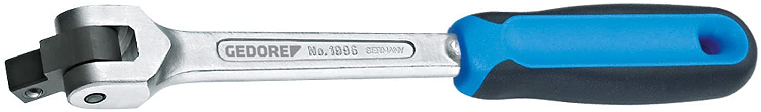 GEDORE Swivel handle, 1/2 inch, 12.5 mm square drive, Driving handle with swivel head, 2-component handle, 255 mm long, 1996