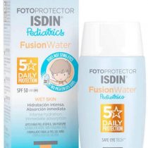 ISDIN Pediatrics Fusion Water SPF 50 50ml | Facial Sun Cream for Kids | Ultra-Light Texture | Does not Sting Eyes | Suitable for All Skin Types