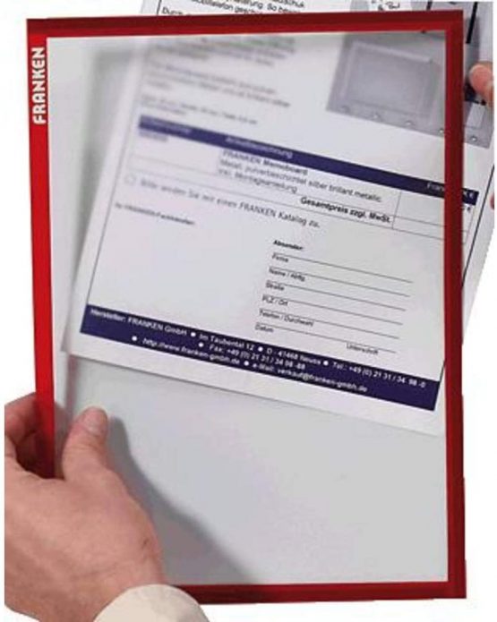 Franken A4 Magnetic Din Document Holder - Red, 1 stick