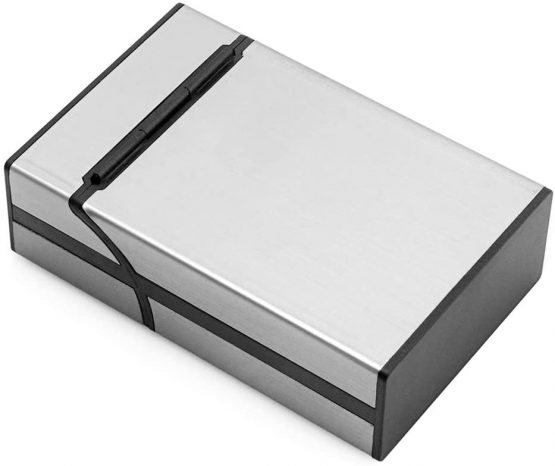 Lightweight Aluminum Cigarette Case Silver Metal Box Holder - Image 3