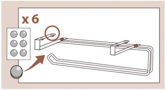 Metaltex 'Easy Roll' Undershelf Kitchen Paper Holder, Polytherm Copper, 35 x 18 x 10 cm - Image 3
