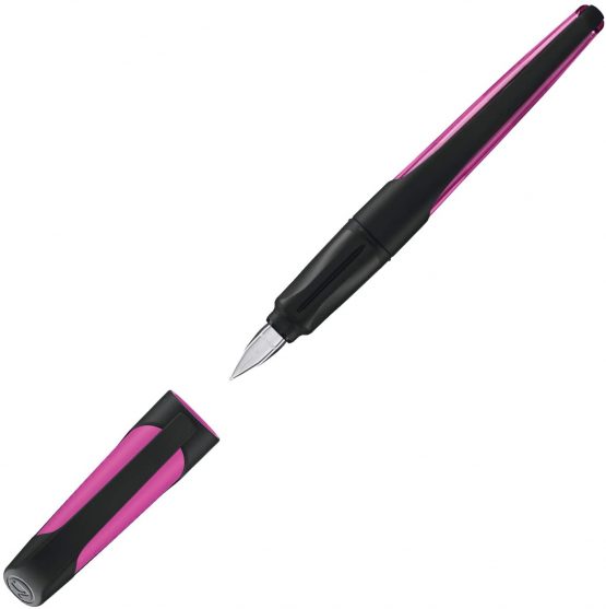 Ergonomic School Fountain Pen - STABILO EASYbuddy A Nib Black/Magenta - Image 3