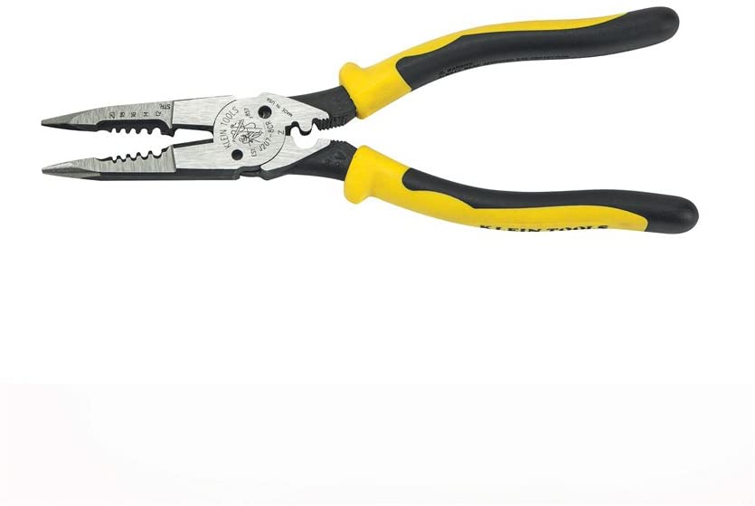 Needle Nose Pliers with Crimper, All Purpose Plier Crimps, Strips, Cuts, loops, and Shears KLEIN TOOLS J207-8CR