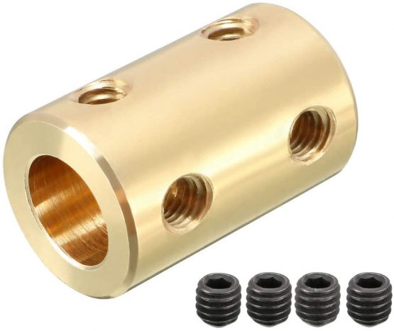 sourcingmap 6mm to 8mm Bore Rigid Coupling Set Screw L22XD14 Copper,Shaft Coupler Connector,Motor Accessories,2pcs - Image 4