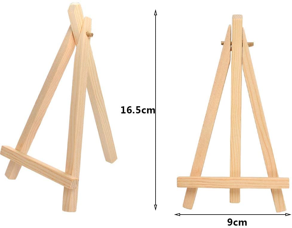 YOTINO Wood Display Easel, 20Pcs Mini Easel Triangle Easels Wooden Tabletop Display Easels Small
