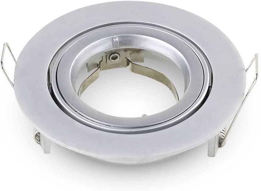 V-TAC Adjustable Round Recessed Bow Holder for Gu10 Attachment, Metallic Grey, 95mm - Image 2