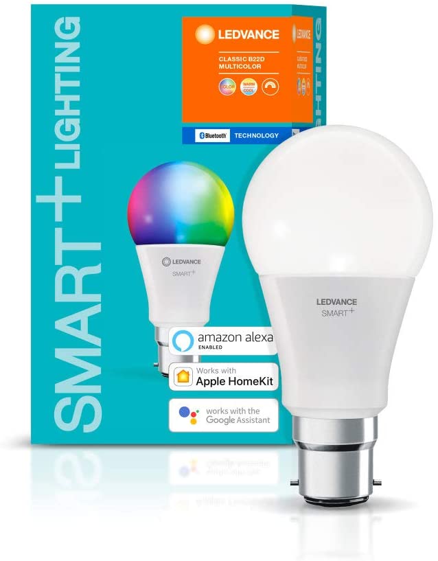 LEDVANCE LED lamp , Base: B22d , RGBW , 2000…6500 K , 10 W , replacement for 60 W Incandescent bulb