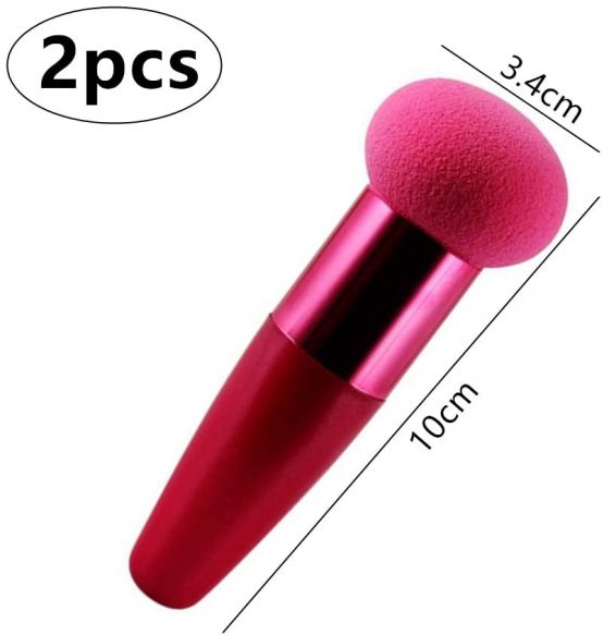2Pcs Makeup Sponge Mushroom Facial Foundation Sponges Makeup Blending Sponge Powder Puff Makeup Tools with Handle Case for Liquid Foundation Creams and Powders - Image 2