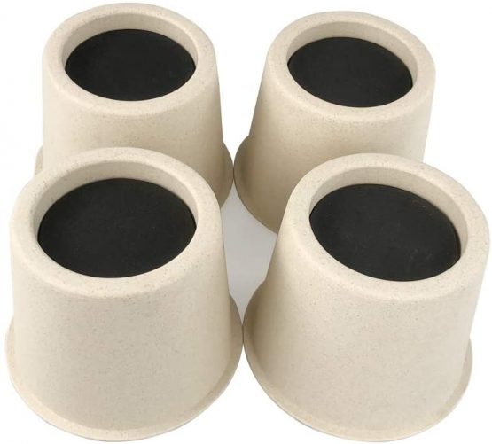 MIIX HOME - 4 inch Bed Risers or Furniture Risers 4 Packs for Bed Chair Table Couch or Sofa, Beige Color, Set of 4