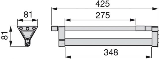 Emuca 7086762 Wardrobe pull out clothes hanger rail organizer rack, lenght 350 mm - Image 2