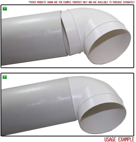 Kair 90 Degree Elbow Bend 100mm 4 inch Round Plastic Ducting Joint to Connect Round Duct Pipe