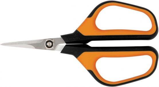 Fiskars Solid Snip Pruning Shears SP15, Length: 23,8cm, High-Quality Steel Blades/Plastic Handle, Black/Orange, 1051602
