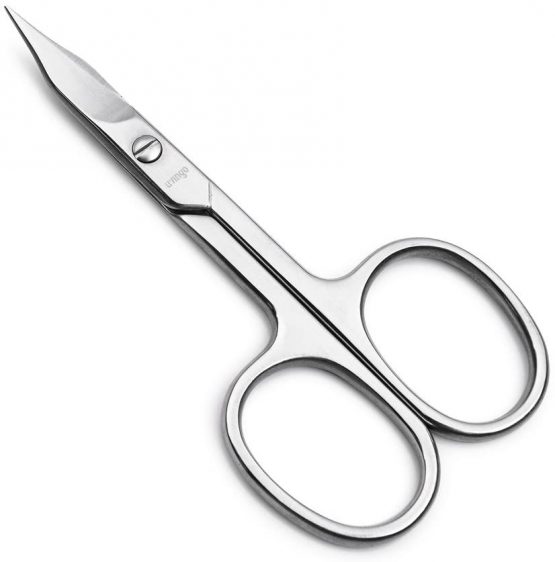 LIVINGO Premium Manicure Nail Scissors Multi-purpose Stainless Steel Cuticle Pedicure Beauty Grooming Kit for Eyebrow, Eyelash, Toenail, Dry Skin Curved Blade 9cm