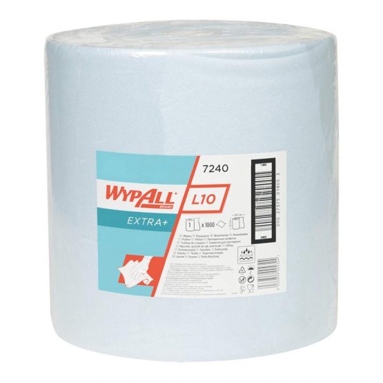 WypAll L10 Surface Wiping Paper 7240 - Jumbo Xtra Wide Wiper Roll - 1 Blue Roll x 1,000 Paper Wipers