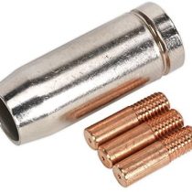 Sealey MIG953 Conical Nozzle and 3 x 0.6mm Contact Tip for TB14 Torches, 16mm Length