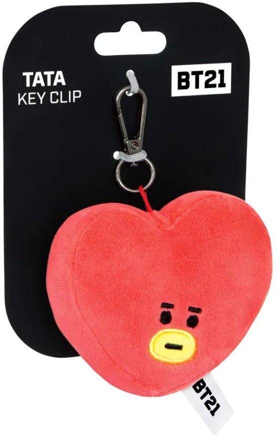 AURORA BT21 Official Merchandise, TATA Plush Key Clip, 61335, Blue and Red - Image 3