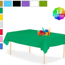 4 Pack Plastic Tablecloth Disposable Rectangle Table Covers 54 in x 108 in for Tables Indoor or Outdoor Parties Birthdays Weddings Christmas(Green)