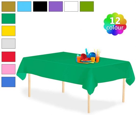 4 Pack Plastic Tablecloth Disposable Rectangle Table Covers 54 in x 108 in for Tables Indoor or Outdoor Parties Birthdays Weddings Christmas(Green)
