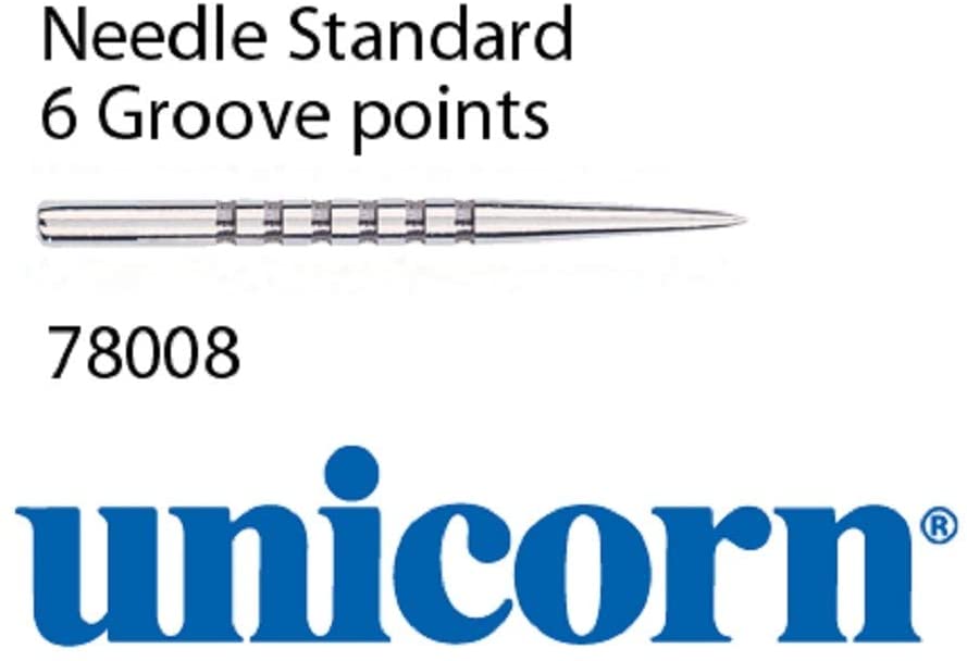 Unicorn Replacement Steel Dart Points, Silver - 6 Grooves, 34.9 mm - Image 2