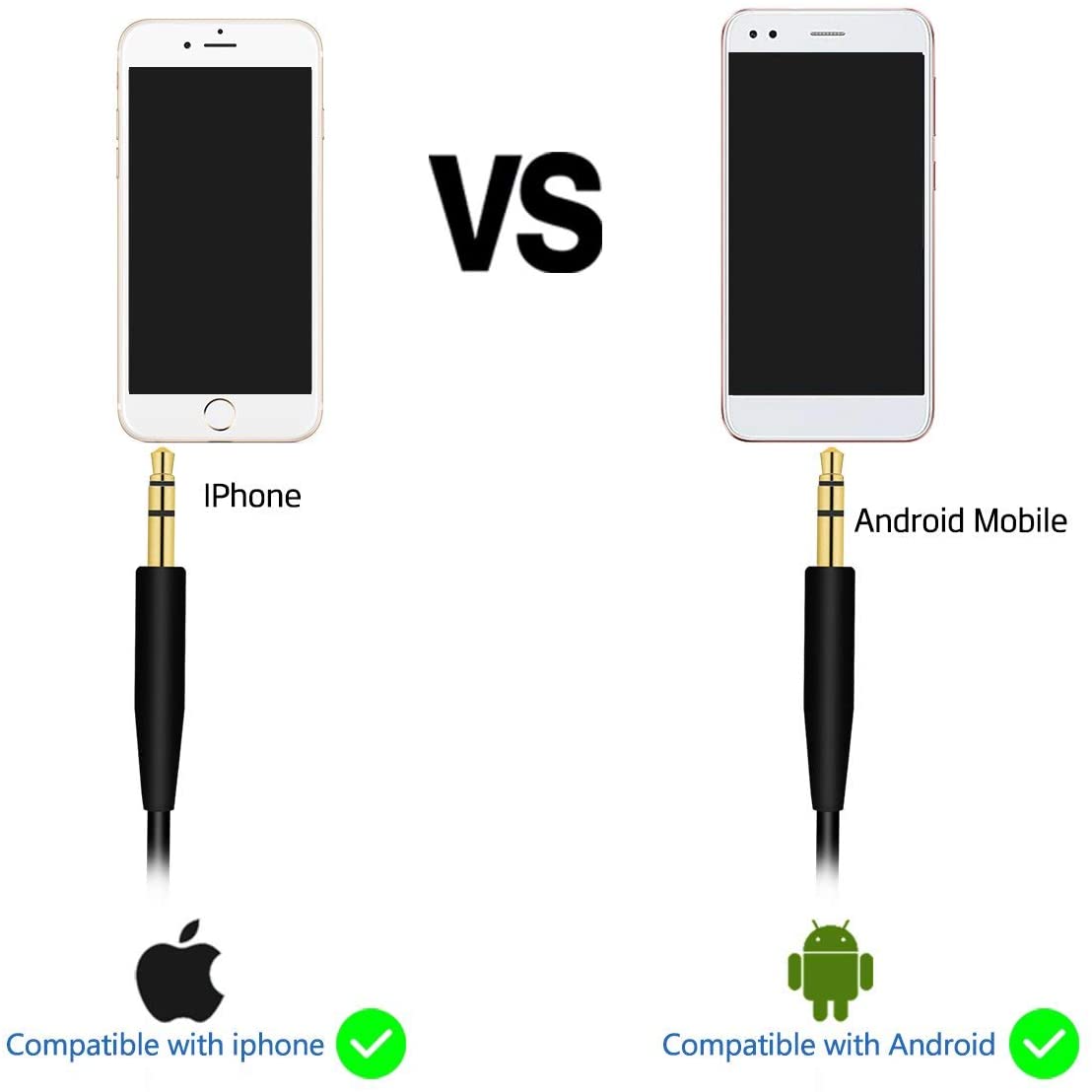 baolongking 2.5mm to 3.5mm cable, Bose Headphone Cable, Stereo Jack Cable - Image 2