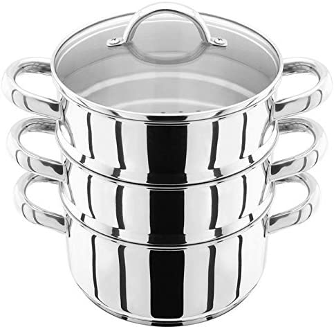 Judge Stainless Steel 3 Tier Steamer Set including 18cm 1L Casserole, 2 Steamers and Lid, Induction Ready, Gift Boxed - Image 3