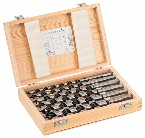 Bosch 6x PRO Wood Auger Bit Set (for Softwood Hardwood, diameter 10,0, 12,0, 14,0, 16,0, 18,0, 20,0 mm
