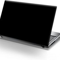TaylorHe 15.6 inch 15 inch Laptop Skin Vinyl Decal with Colorful Patterns and Leather Effect Laminate MADE IN England Pure Black